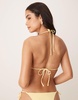 Stradivarius charm detail bikini top in yellow