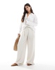 ASOS DESIGN oversized textured cotton shirt in white