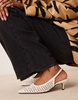 ASOS DESIGN Starry weave detail mid heel shoes in off-white