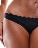 Accessorize scallop high waist bikini bottoms in black