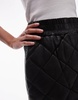 AllSaints Ottie leather quilt mini skirt in black
