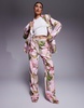 ASOS LUXE tailored suit pants in pink floral print - part of a set