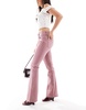 Bershka low rise straight leg jeans in blush pink