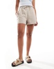 ASOS DESIGN tailored pull on short in sand stripe