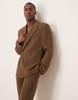 ASOS DESIGN slim suit jacket in khaki texture