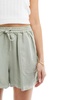 ASOS DESIGN casual shorts with tie waist in washed sage