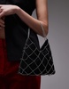 Mango chain cross velvet bag in black