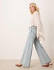 ASOS DESIGN chiffon boho volume hem gathered blouse in cream