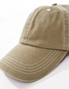 ASOS DESIGN soft cap with contrast stitch in washed khaki