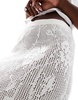 ASOS DESIGN sheer floral lace knit maxi skirt in ivory