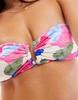 Vero Moda mix and match bandeau bikini top in bright watercolor print