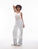Topshop sheer lace maxi dress in ivory