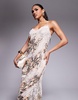 AFRM Vince lace trim cami maxi dress in snake print