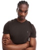 AllSaints Brace brushed cotton T-shirt in dark brown