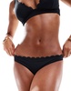 Accessorize scallop high waist bikini bottoms in black