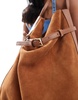 ASOS DESIGN suede and leather belted tote bag in tan