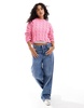 Bershka cable sweater in pink