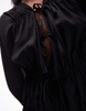 Topshop soft touch tie front tiered top in black