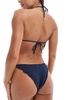 Stradivarius textured scallop edge bikini bottom in navy - part of a set