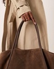 ASOS DESIGN suede winged tubular tote bag in brown