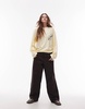 Topshop graphic Roma long sleeve skater top in yellow
