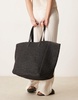ASOS DESIGN straw oversized tote bag in crochet in black