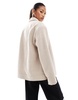 Aria Cove wool look zip through oversized jacket in light gray