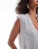 ASOS DESIGN longline layering sweater in gray