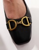 ASOS DESIGN Leighton square toe ballet flats in black