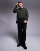 ASOS DESIGN knitted cardigan in dark green - part of a set
