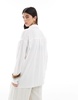 ASOS DESIGN oversized textured cotton shirt in white