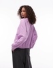 ARKET soft crew neck terry sweatshirt in purple