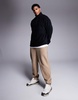ASOS DESIGN oversized quarter zip fleece sweatshirt in black