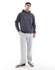 ASOS DESIGN oversized hoodie with front and back text print in charcoal