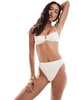 South Beach essentials crinkle high waist high leg bikini bottom in coconut