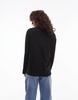 Mango crew neck long sleeve top in black