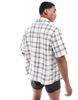 Bershka plaid shirt in gray