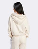 adidas Originals Sports Varsity cropped hoodie in cream and purple