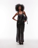 ASOS DESIGN organza sheer pencil maxi skirt in black