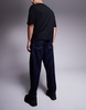 ASOS DESIGN barrel fit jeans in dark wash blue