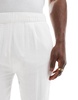 Bershka textured pull on pants in white - part of a set