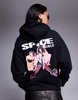 ASOS DESIGN unisex oversized licensed hoodie with The Spice Girls prints in black