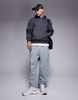 ASOS DESIGN premium heavyweight oversized joggers in light washed gray
