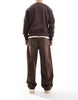 Bershka super baggy fit jeans in brown