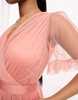 Anaya Bridesmaid flutter sleeve maxi dress in coral pink