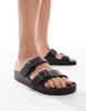ASOS DESIGN two strap sandals in black rubber