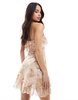 Bershka frill detail mini dress in pink floral