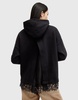 AllSaints Lee lace paneled oversized hoodie in black