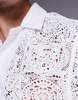 ASOS DESIGN premium boxy camp collar shirt in white lace