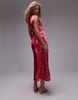 Topshop drape neck maxi dress in pink floral